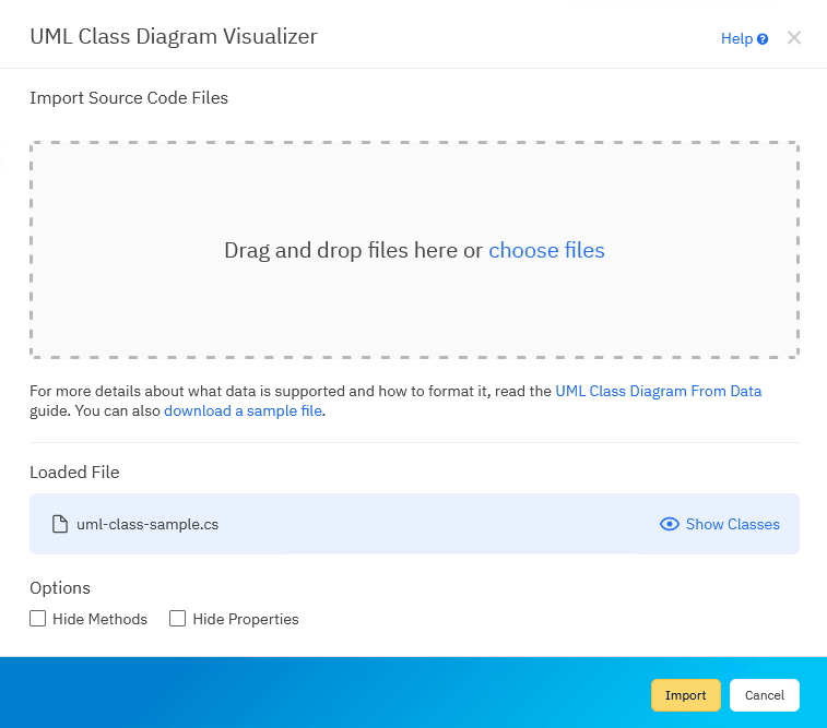 Class diagram from a local repository