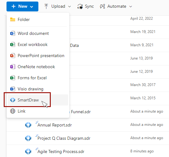 Create file OneDrive