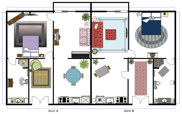 Duplex floor plan