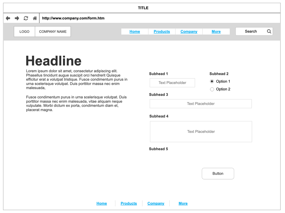 Create a wireframe